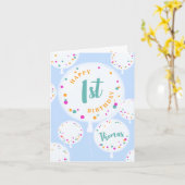 Geburtstagsballons, individuell anpassbare Geburts Karte (Gelbe Blume)