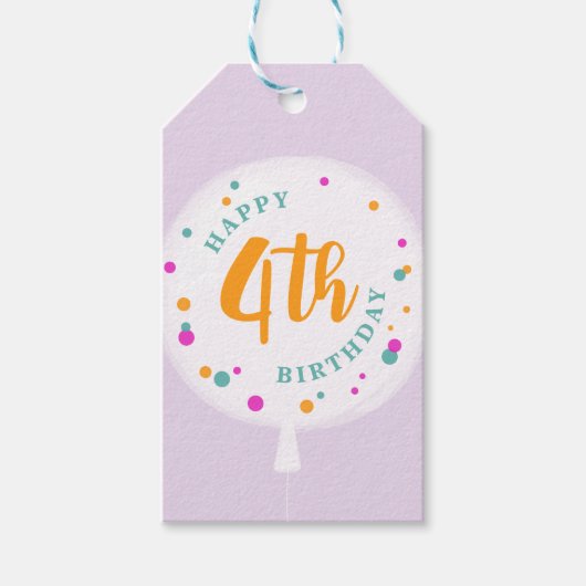 Geburtstagsballons, individuell anpassbare Geschen Geschenkanhänger (Vorderseite)