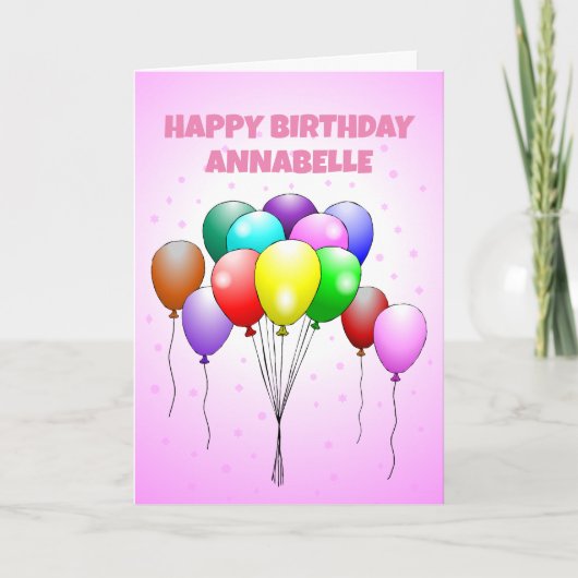 Geburtstagsballons Karte (Vorderseite)
