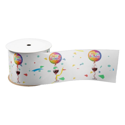 Geburtstagsballons mit rotem Wein Satinband (Spule)
