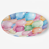 Geburtstagsballons Pappteller (Schrägansicht)