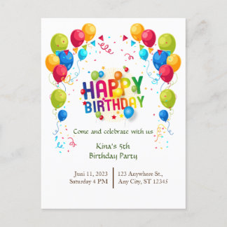 Geburtstagsballons Postkarte