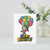Geburtstagsballons Postkarte (Stehend Vorderseite)