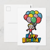 Geburtstagsballons Postkarte (Vorne/Hinten)