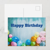 Geburtstagsballons postkarte (Vorne/Hinten)