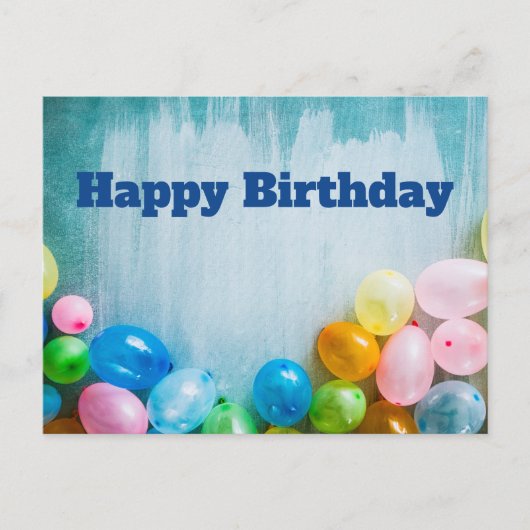 Geburtstagsballons postkarte (Vorderseite)