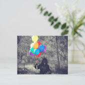 Geburtstagsballons Postkarte (Stehend Vorderseite)