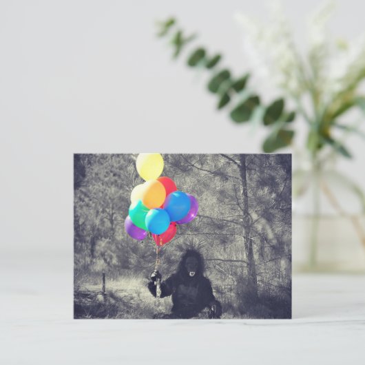 Geburtstagsballons Postkarte (Stehend Vorderseite)