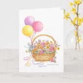Geburtstagsballons Wildblume Korb Grußkarte Karte (Gelbe Blume)