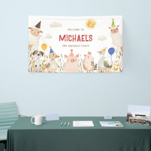 Geburtstagsbanner für Landtiere Banner (Messeveranstaltung)