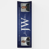 Geburtstagsbanner mit individuellen Initialen, Bla Banner (Vertikal)