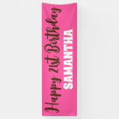 Geburtstagsbanner, Rosa Glückwunsch 21. Geburtstag Banner (Vertikal)