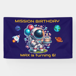 Geburtstagsbanner Weltraumforscher Astronaut Junge Banner