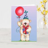 Geburtstagsbär - Grußkarte Karte (Gelbe Blume)