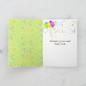 Geburtstagsbär mit Balloons und Confetti Karte (Innenseite)