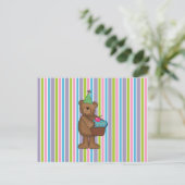Geburtstagsbär Postkarte (Stehend Vorderseite)