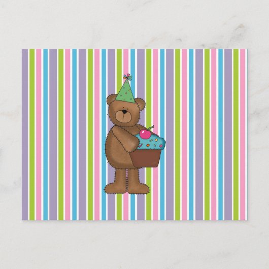 Geburtstagsbär Postkarte (Vorderseite)