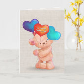 Geburtstagsbär und Balloons für Schwiegermutter-Ka Karte (Gelbe Blume)