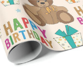 Geburtstagsbären Geschenkpapier (Rolleneckpunkt)