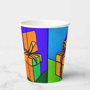 Geburtstagsbecher mit Geschenkdesign Pappbecher