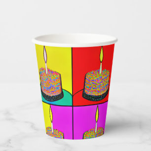 Geburtstagsbecher mit Kuchen-Design Pappbecher
