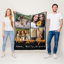 Geburtstagsbenutzerdefiniertes Foto schwarz Collag Fleecedecke