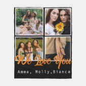 Geburtstagsbenutzerdefiniertes Foto schwarz Collag Fleecedecke (Vorderseite)