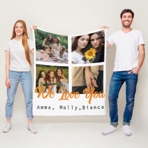 Geburtstagsbenutzerdefiniertes Foto schwarz Collag Fleecedecke