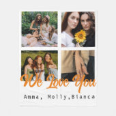 Geburtstagsbenutzerdefiniertes Foto schwarz Collag Fleecedecke (Vorderseite)