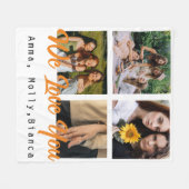 Geburtstagsbenutzerdefiniertes Foto schwarz Collag Fleecedecke (Vorderseite (Horizontal))