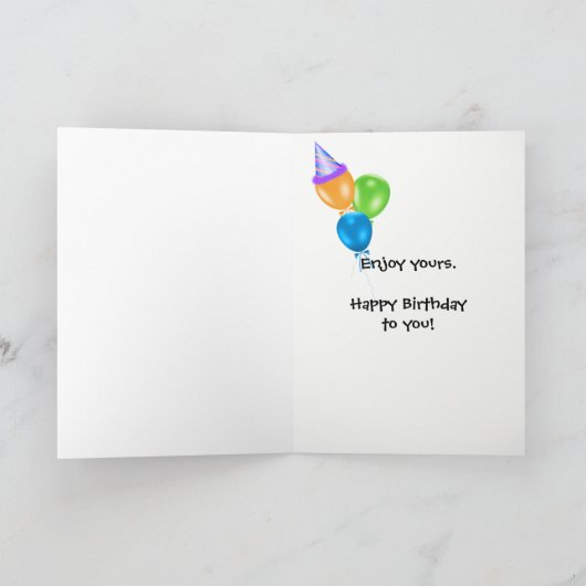 Geburtstagsbier mit Kerze Karte (Innenseite)