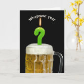 Geburtstagsbier mit Kerze Karte (Gelbe Blume)