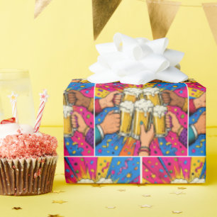 Geburtstagsbier Prost Pop Art Geschenkpapier