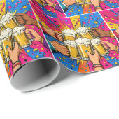 Geburtstagsbier Prost Pop Art Geschenkpapier (Rolleneckpunkt)