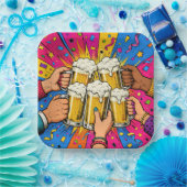 Geburtstagsbier Prost Pop Art Pappteller (Party)