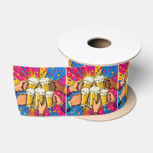 Geburtstagsbier Prost Pop Art Satinband
