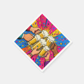 Geburtstagsbier Prost Pop Art Serviette (Ecke)