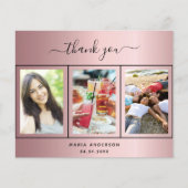 Geburtstagsblush Rosa Foto Dank Karte (Vorderseite)