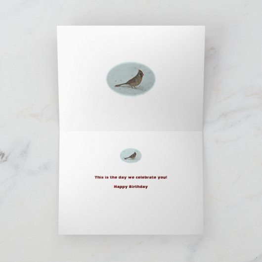 Geburtstagsbruderin-Kardinal Karte (Innenseite)