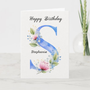 Geburtstagsbuchstabe S Benutzerdefinierter Name Ih Karte