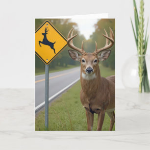 Geburtstagsbuck mit einem Hirschkreuzzeichen Karte