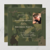 GeburtstagsCamouflage Einladung, Alter/Foto einfüg Einladung (Vorne/Hinten)