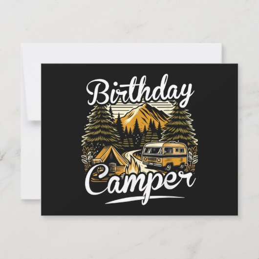 Geburtstagscamper Camping Einladung (Vorderseite)