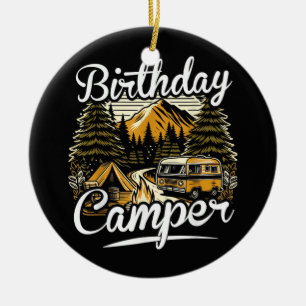 Geburtstagscamper Camping Keramik Ornament