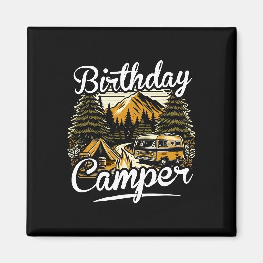 Geburtstagscamper Camping Magnet (Vorne)