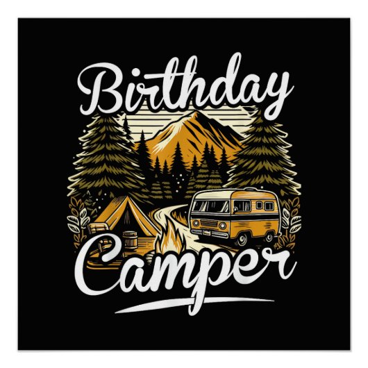 Geburtstagscamper Camping Poster (Vorderseite)