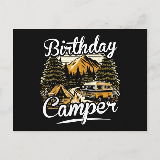 Geburtstagscamper Camping Postkarte (Vorderseite)
