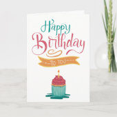 Geburtstagscupcake handschriftlich karte (Vorderseite)