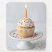 Geburtstagscupcake mit Kerze Mousepad (Vorne)