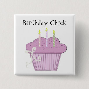 Geburtstagscupcake mit Kerzen Button